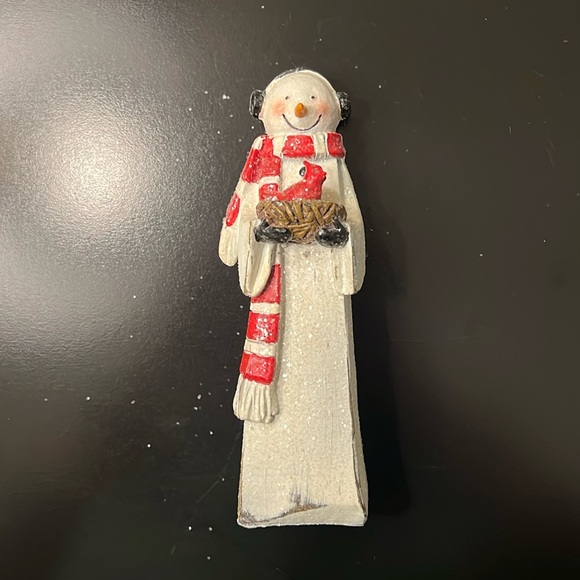 Melrose Rustic Wooden Snowman Figurine - Picture 2 of 8